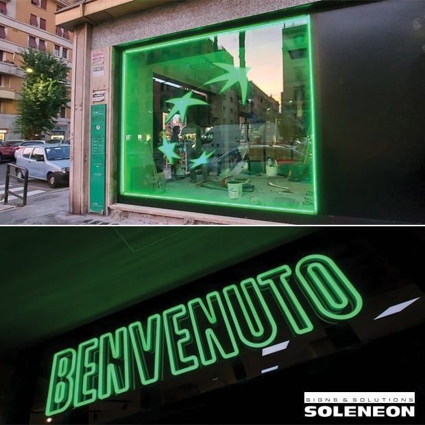 Here we go,🙂#soleneon for BNL with inside sign on glass, luminous frame and naming#ledsign #builtupletters #enseigne # insegne #madeinitaly #profilbuchstaben